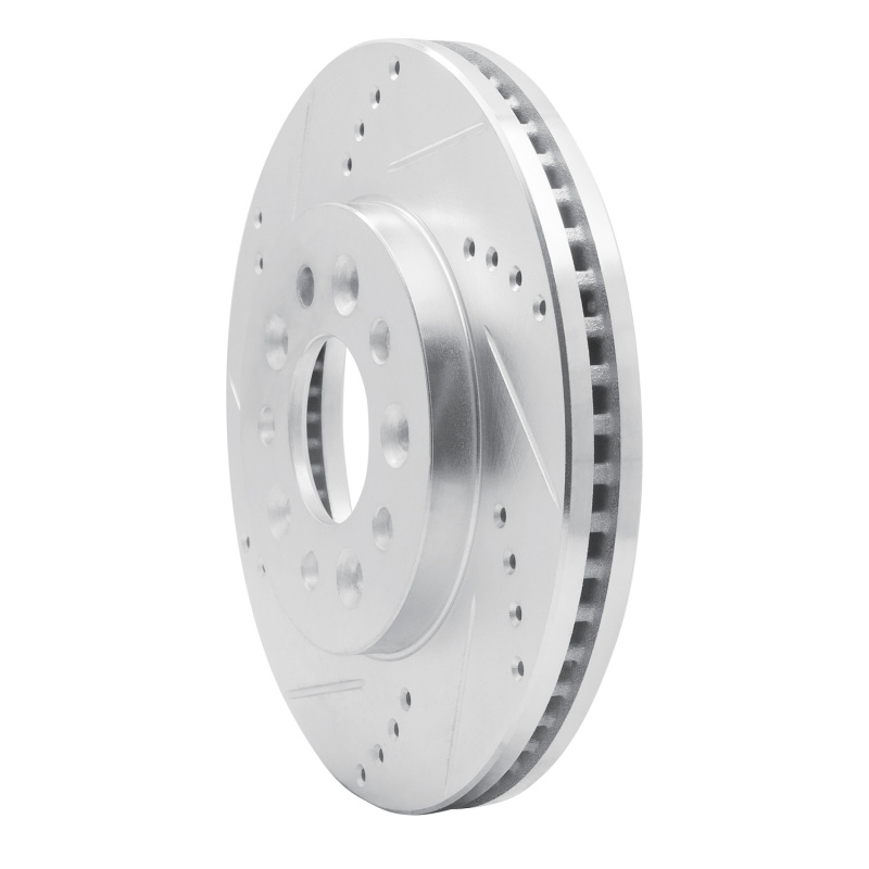 Ford Freestar Brake Rotor (1) - Front Left - R1 Concepts - Drilled & Slotted - Silver - `04-`07